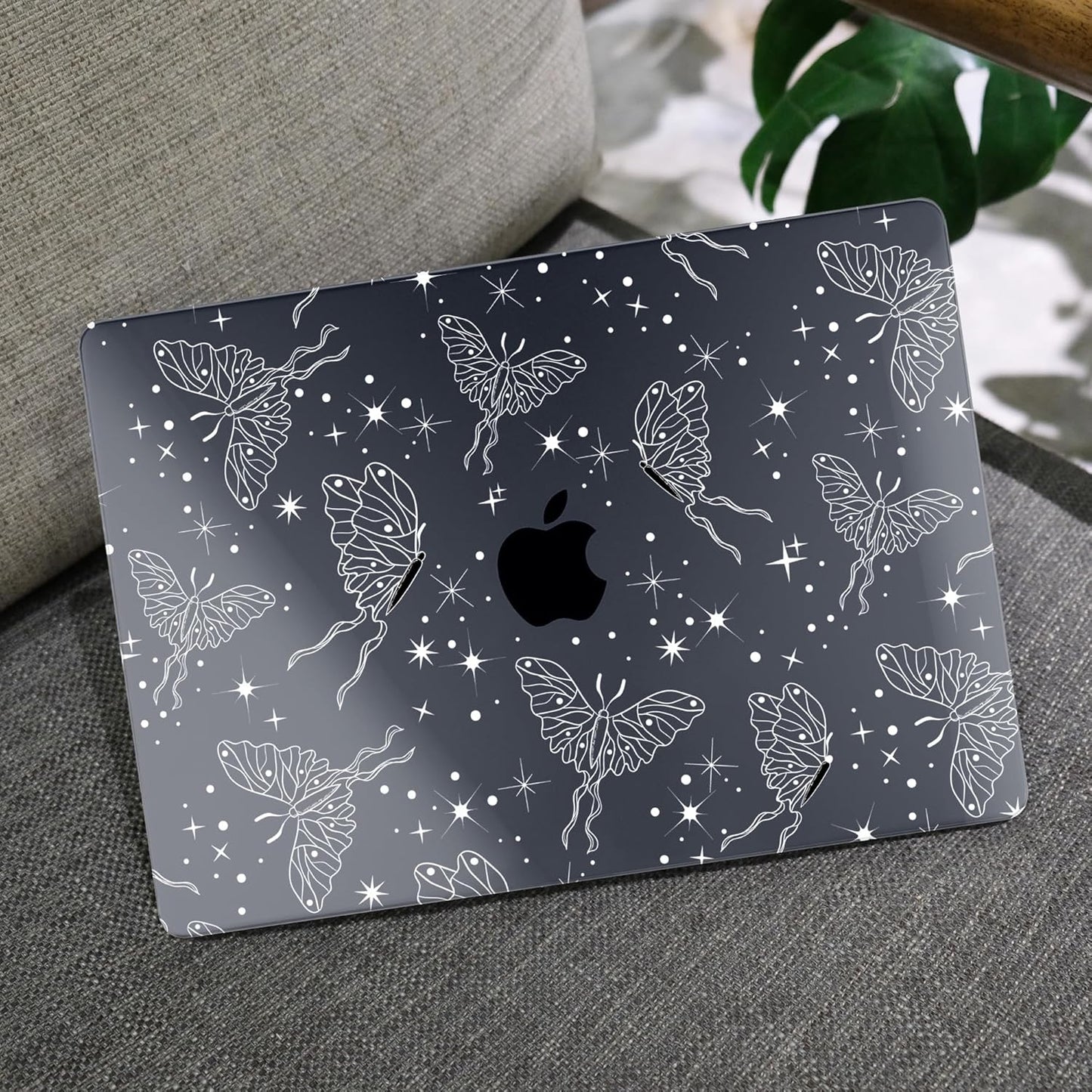 MEEgoodo Case for MacBook Air M4/M3/M2 13.6 inch 2025 2024 2022, Fit Model A3240 A3113 A2681, Compatible with MacBook Air 13 inch, Laptop Hard Shell Case with Keyboard Cover, Butterflies & Space