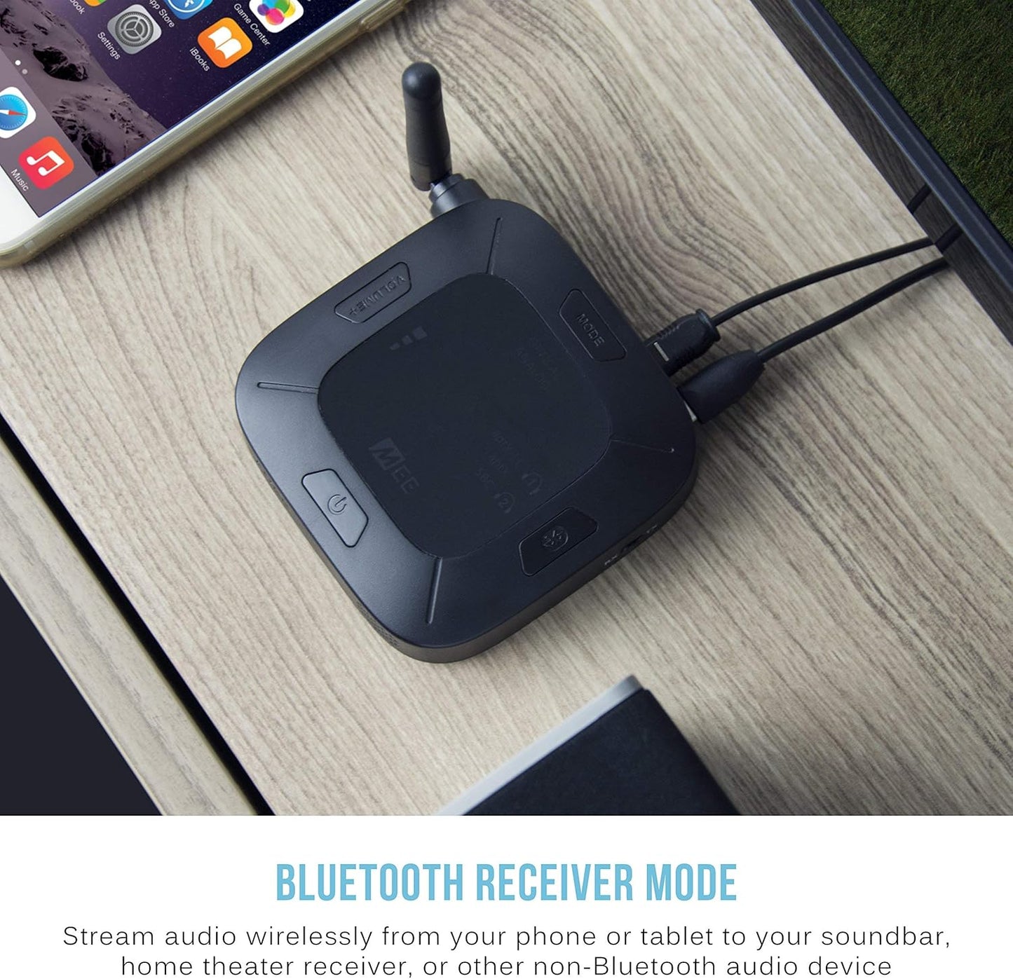 MEE audio Connect Hub Bluetooth Transmitter/Receiver with Audio Pass-Through for TV/Home Stereo with 3.5mm Jack/AUX/RCA/Optical Input; USB Multi-stream Bluetooth Adapter for Dual Headphones/Speakers