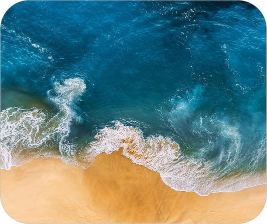 Coastal Shoreline Waves Sandy Beach Theme Mouse Pad Mat Mousepad for Desk Computer Laptop PC Gaming Home or Office Gift (Waves MP38)