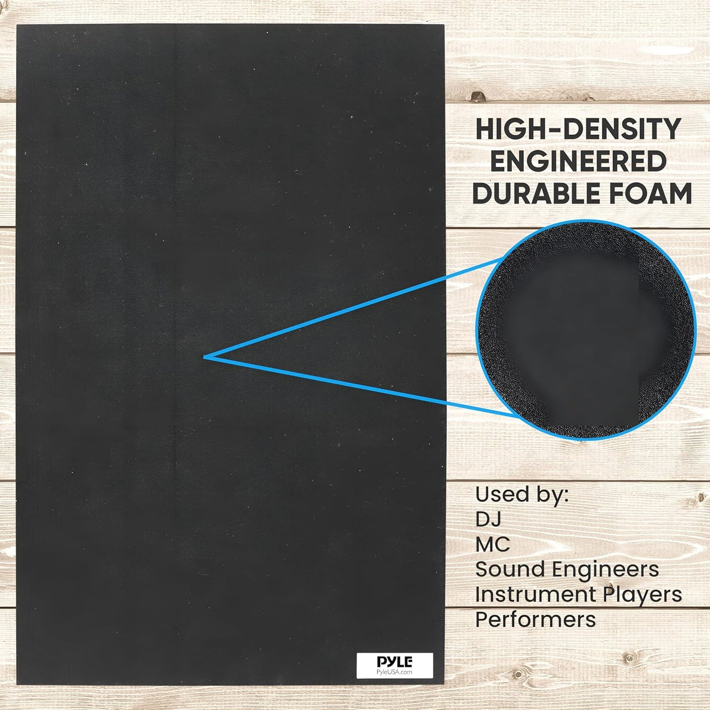 Pyle Sound Dampening Speaker Riser Foam - Audio Acoustic Noise Isolation Platform Pads Recoil Stabilizer w/ Rubber Base Pad For Studio Monitor, Subwoofer, Loud Speakers - PSI21 (22.3 x 15 x 3 Inch)