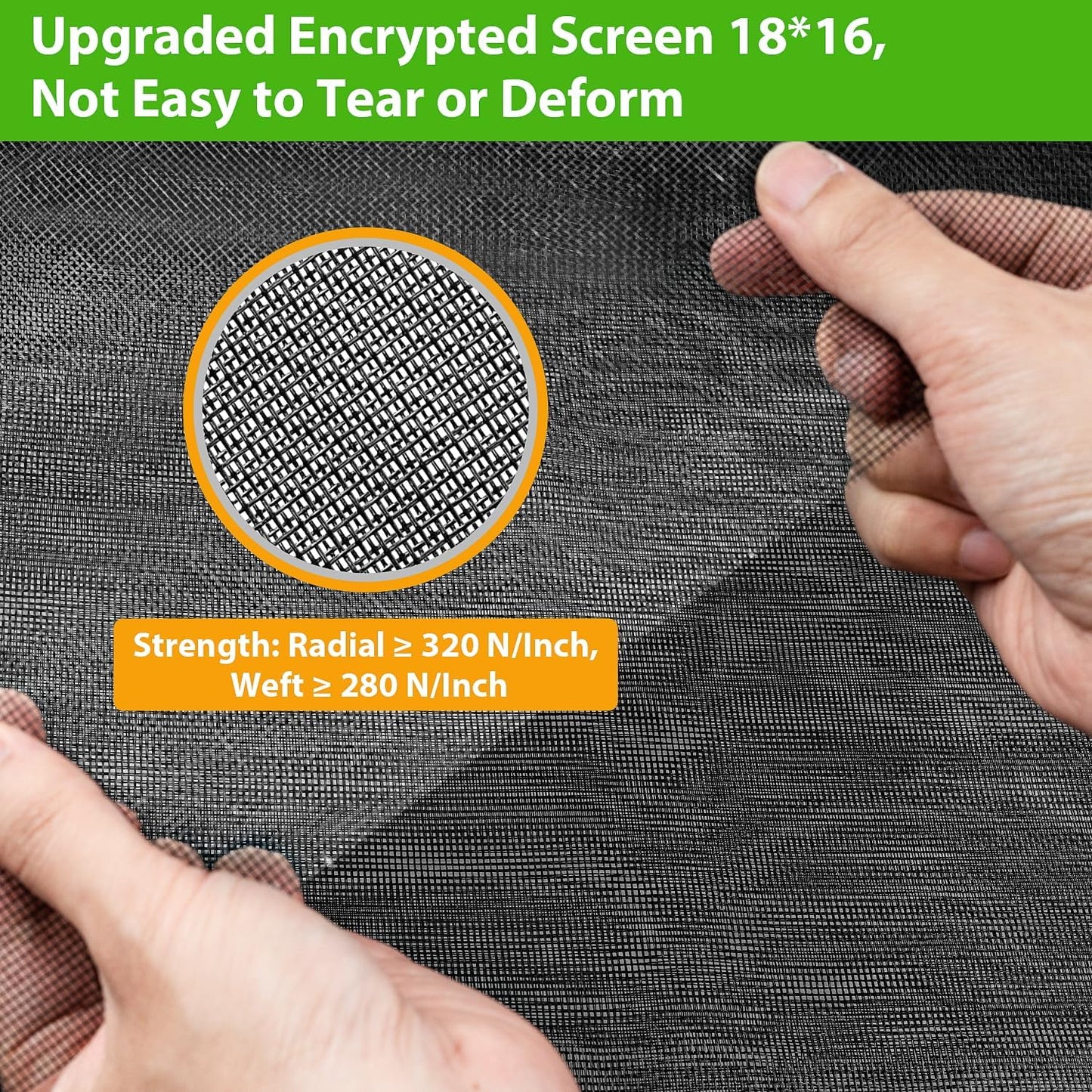 Ouskr Replacement Window Screens Kit, 48X118 Inch Durable Window Screen Mesh for Patio Porch Door Windows, DIY Adjustable Fiberglass Screen Repair Kit with Rolling Tool Hook Ruler Cutter Spline