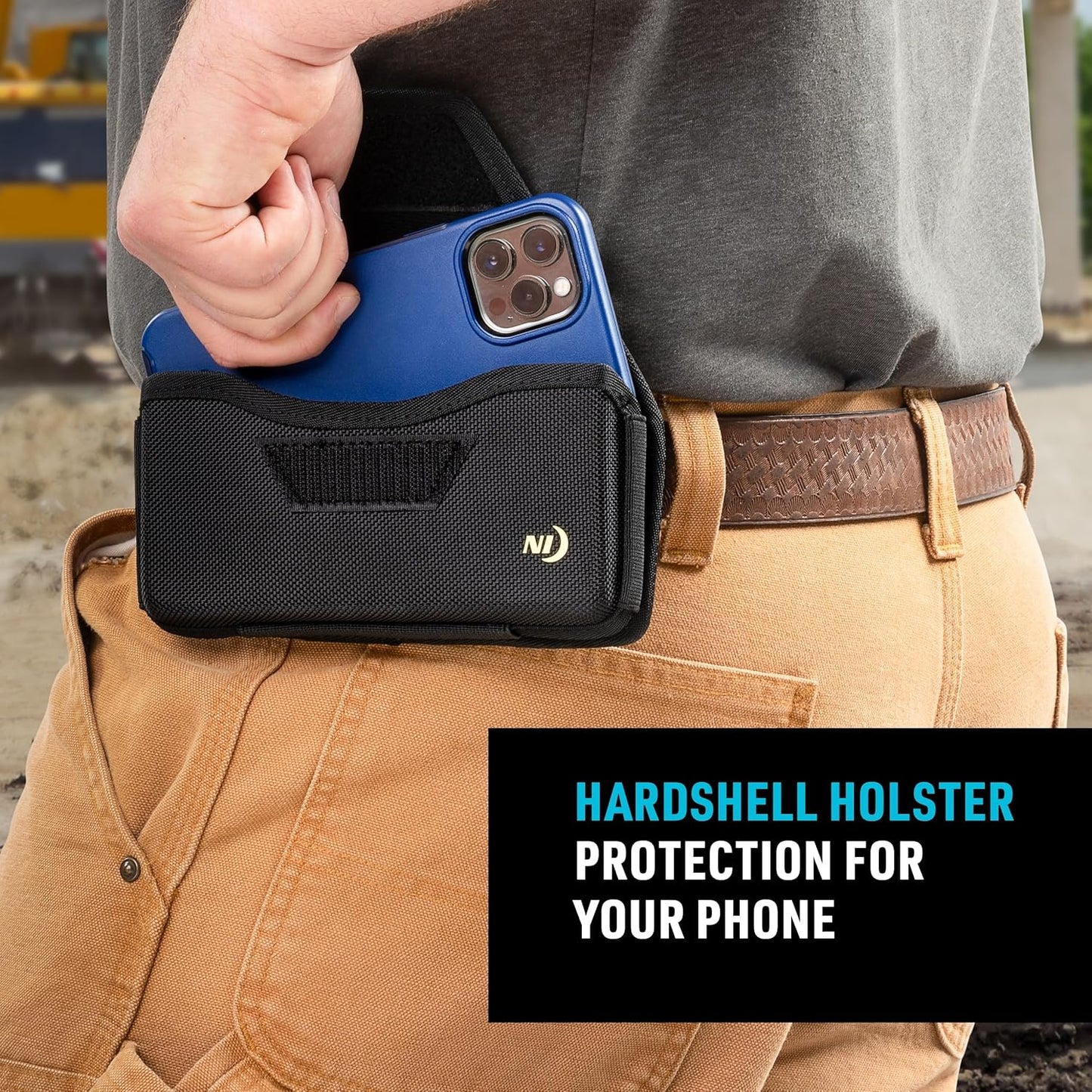 Nite Ize Clip Case Hardshell Universal Rugged Holster - Holster for Men's & Women's Belts - Utility Belt Pouch - Phone Accessories - Cell Phone Pouch - XX-Large, Black