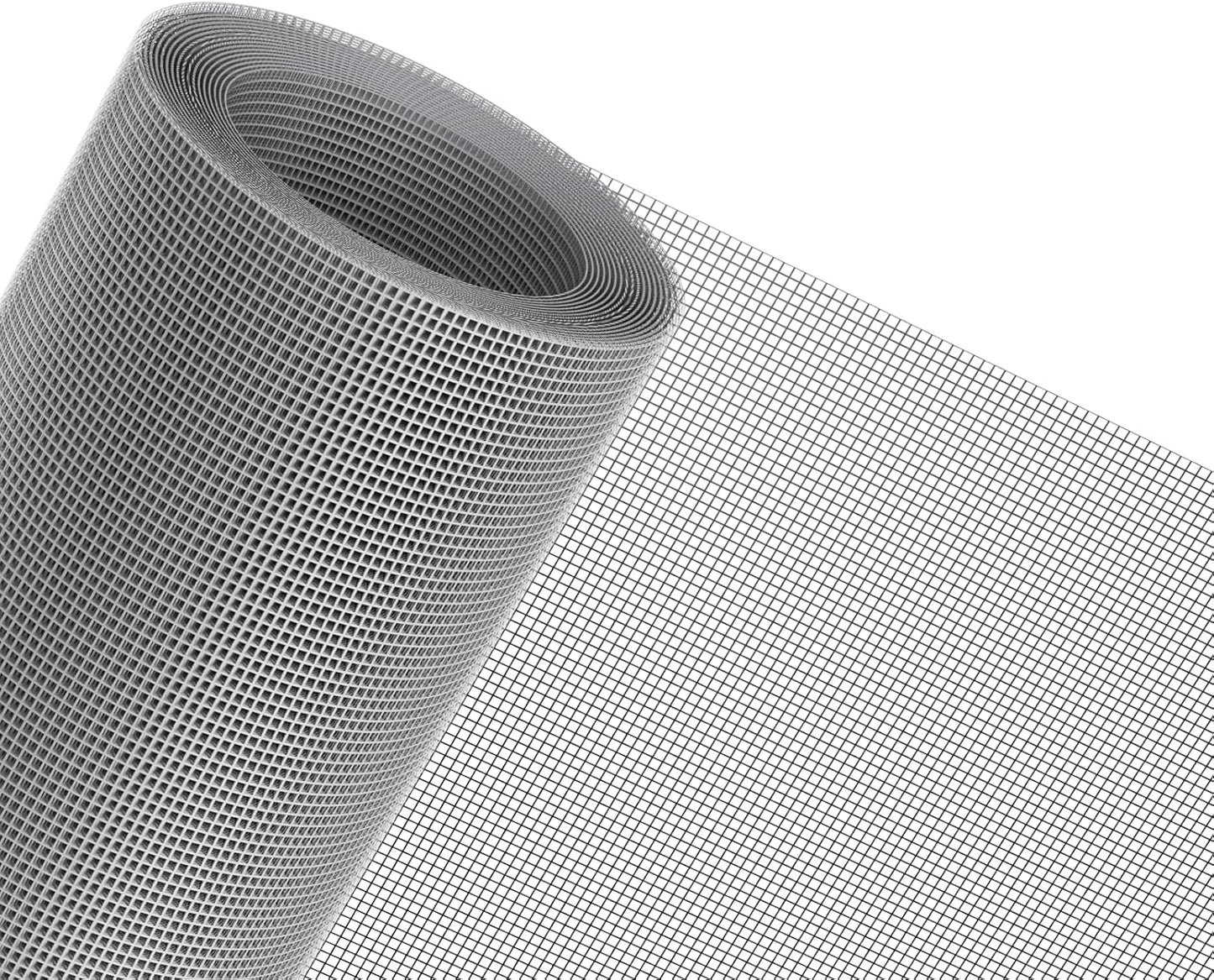 MAGZO Window Screen Replacement Mesh 48"W x 99"L - DIY Adjustable Polyester Pet Proof Screen Door Mesh for Patio Sliding Doors Window Screen Repair Kit, Durable, Washable, Gray