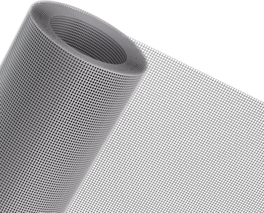 MAGZO Window Screen Replacement Mesh 48"W x 99"L - DIY Adjustable Polyester Pet Proof Screen Door Mesh for Patio Sliding Doors Window Screen Repair Kit, Durable, Washable, Gray