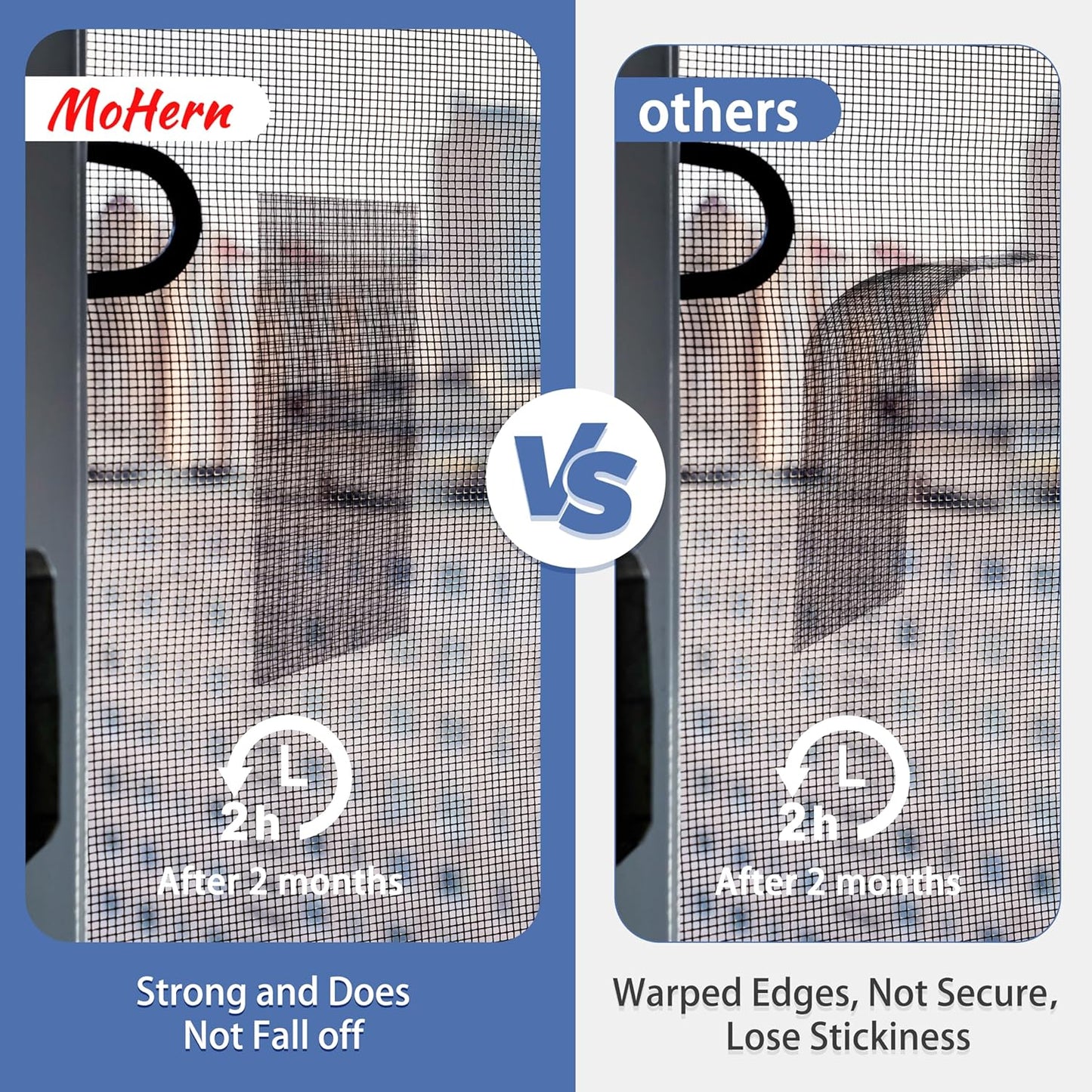 MoHern 2 in x 49 FT Window Screen Repair Kit, Screen Repair Tape Magic Mesh, Strong Adhesive, Waterproof, High Viscosity Screen Patch Repair Kit, Black