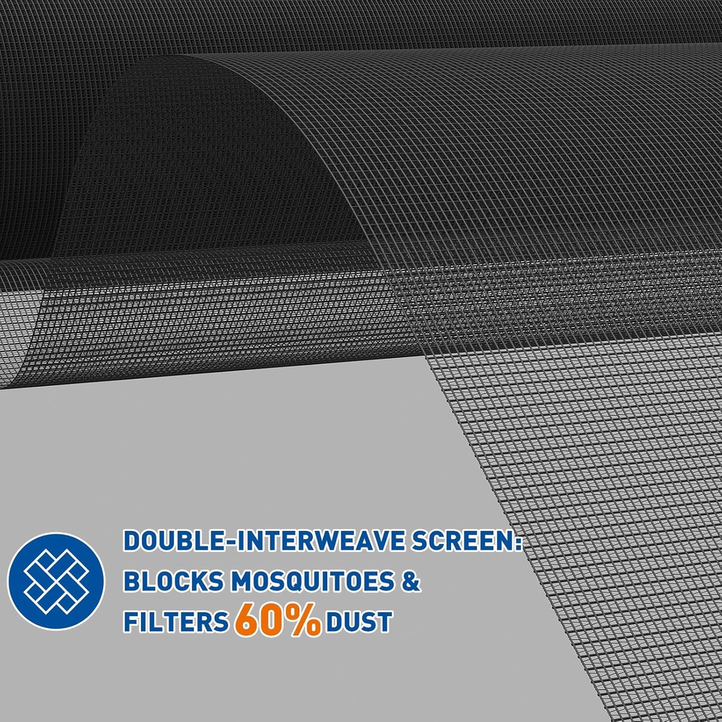 MAGZO Window Screen Replacement Mesh Roll, 37.4in × 16.4ft Upgraded Dual Interlaced Woven Siftproof Screen 40x40 Mesh for Porch Doors Repair Kit, Ultra Heavy Duty Woven for Garden, Patio DIY Projects