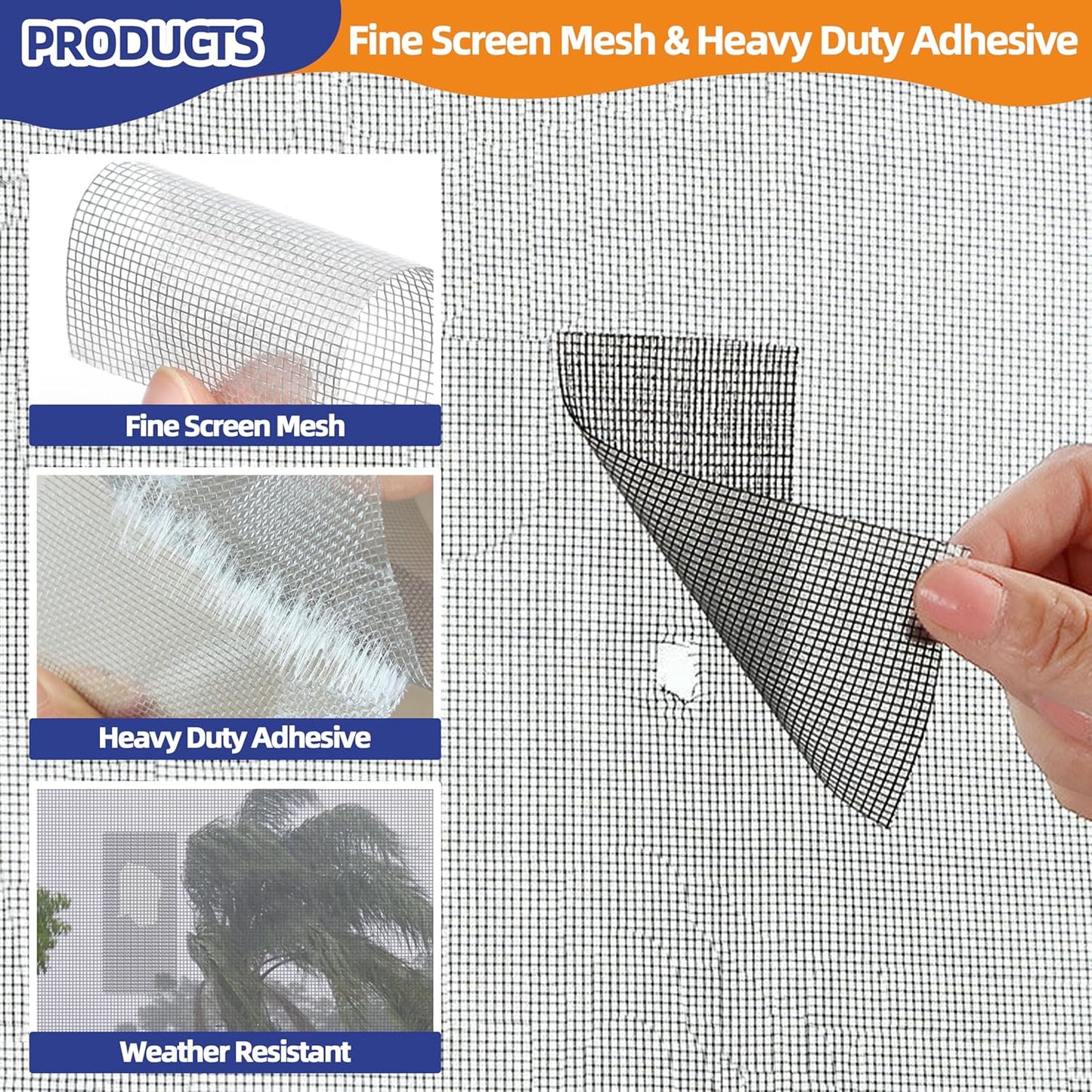 KING MOUNTAIN Black Window Screen Repair Tape,3inX15FT Heavy Duty Screen Repair Kit for Window Screen and Screen Door Tears Holes,Strong Adhesive & Waterproof Window Screen Patch, Weather Resistant