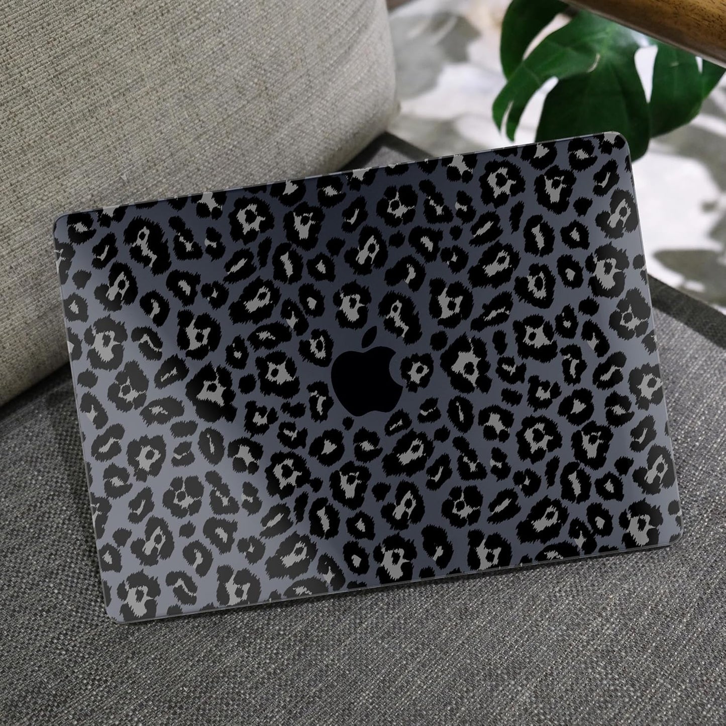 MEEgoodo Case for M4/M3/M2 MacBook Air 13.6 inch Case 2025 2024 2022, Fit Model A3240/A3113/A2681, Laptop Hard Shell with Keyboard Cover Compatible with MacBook Air 13 inch, Snow Leopard Texture