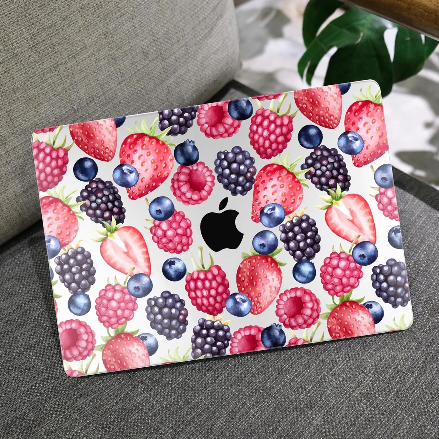 MEEgoodo Case for M4/M3/M2 MacBook Air 13.6 inch Case 2025 2024 2022, Fit Model A3240/A3113/A2681, Laptop Hard Shell with Keyboard Cover Compatible with MacBook Air 13 inch, Fresh Berries Pattern