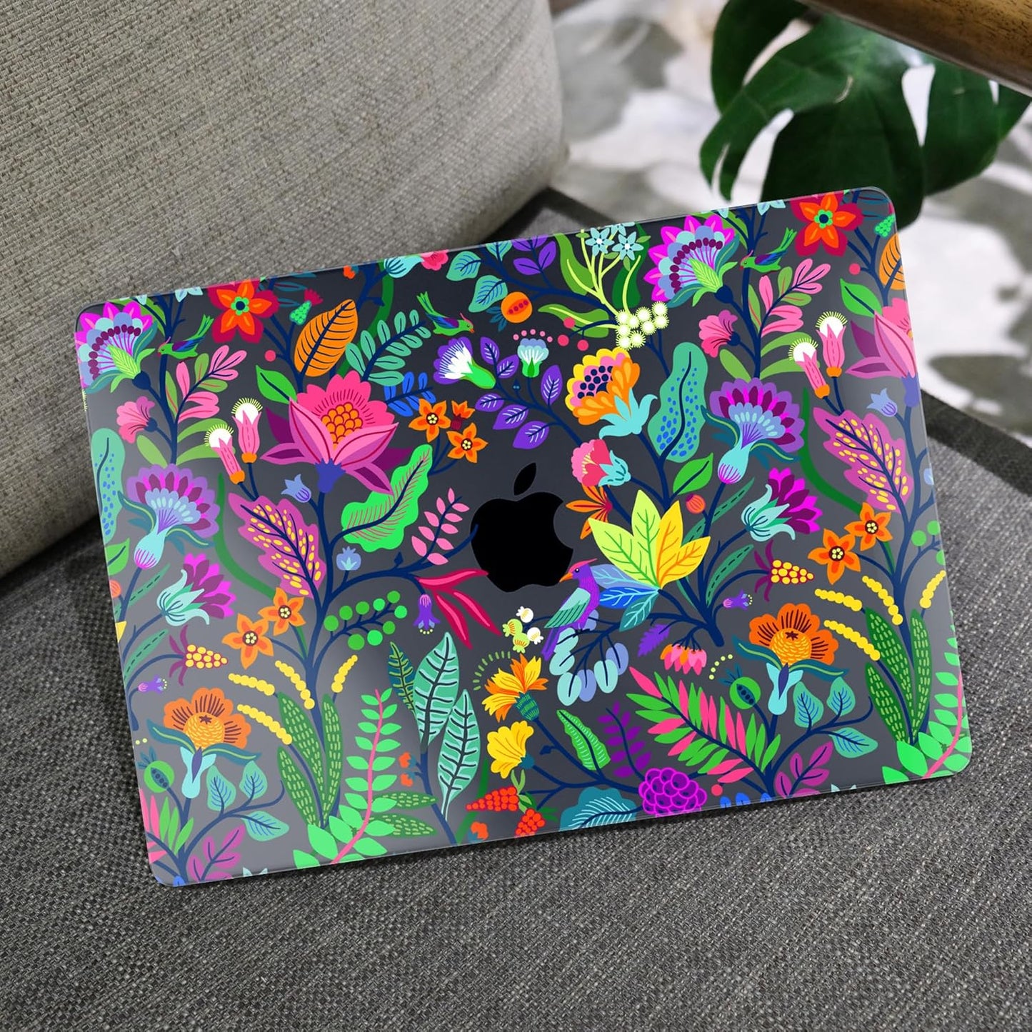 MEEgoodo Case for MacBook Air M4/M3/M2 13.6 inch 2025 2024 2022, Fit Model A3240 A3113 A2681, Compatible with MacBook Air 13 inch, Laptop Hard Case with Keyboard Cover, Bright Flowers & Tropic Leaves