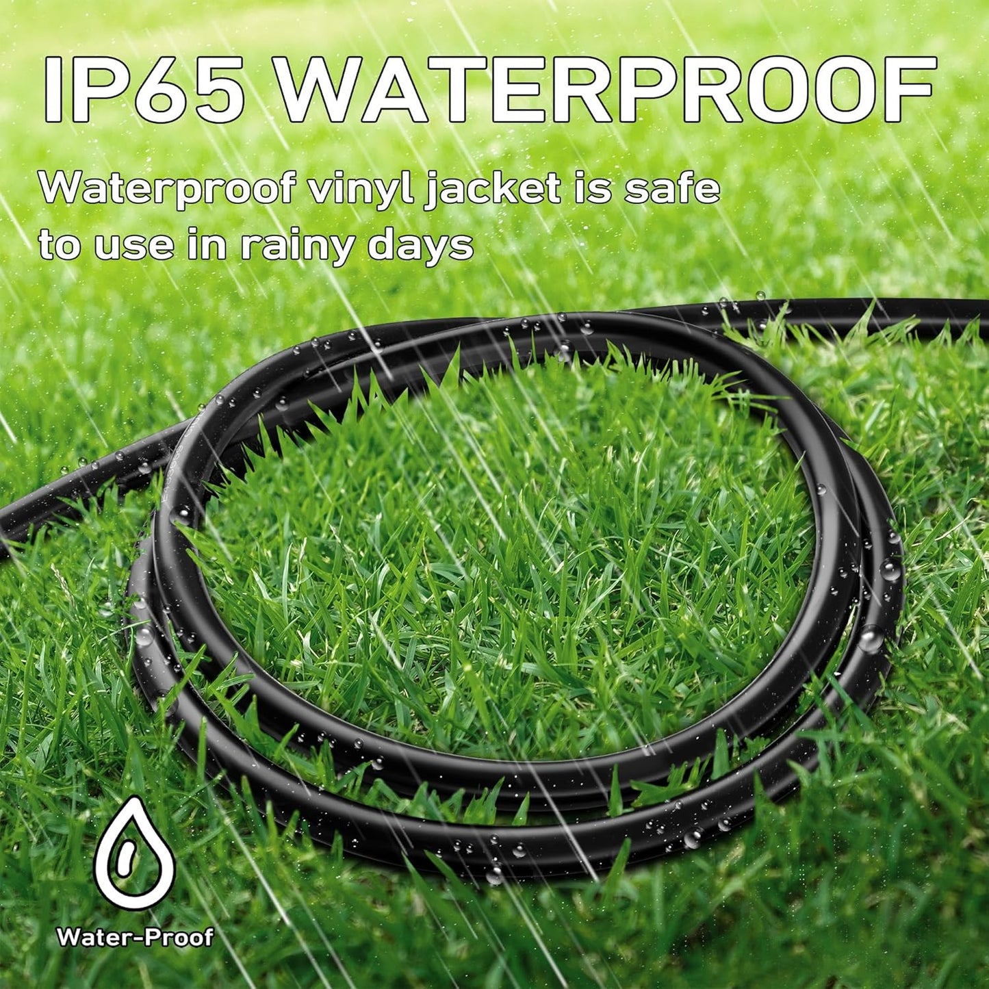 LUCKY TL Indoor Outdoor Extension Cord, 16/3 Gauge Black Long Extension Cord 25ft, Waterproof Flexible Case, Made of Pure Copper, 13A 1625W 16AWG SJTW, 3 Prong Heavy Duty Wire, ETL