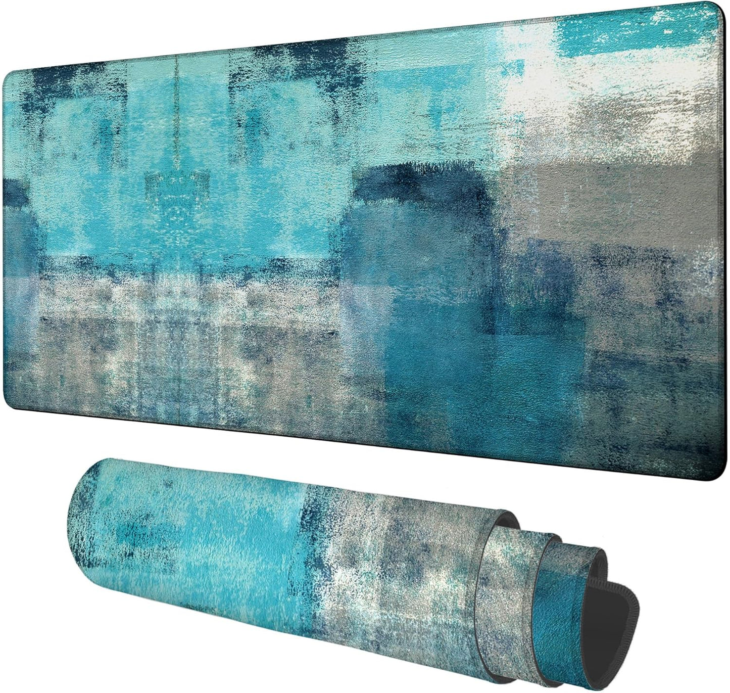 Large Mouse Pad Creative Mosaic Gaming Desk Pad Computer Keyboard Non-Slip Waterproof Mouse Mat with Rubber Base and Stitched Edges Entertainment Office Writing Desk Mat 35.4 x 15.7 Inches