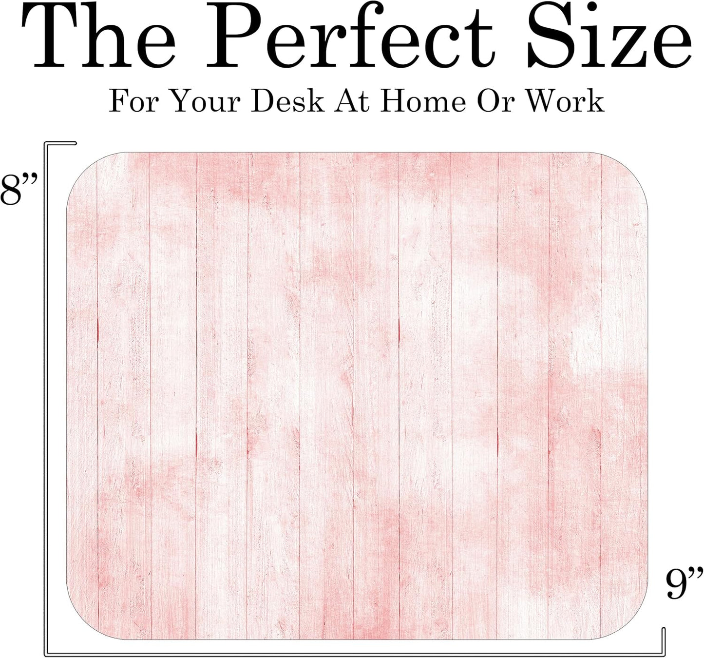 Pink Wood Decorative Colorful Mouse Pad Mat Mousepad for Desk Computer Laptop PC Gaming Home or Office Gift (Pink Wood MP45)