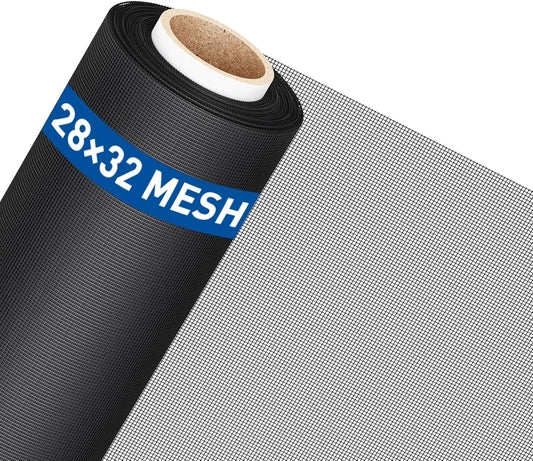 MAGZO High Density Window Screen Replacement Mesh Roll, 37.4in × 16.4ft High Definition Siftproof 32x28 Mesh Screen for Porch Doors Repair Kit, Ideal for Patio Windows, Sliding & DIY Projects
