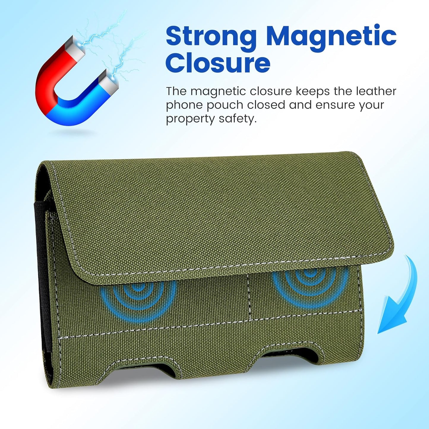 Mopaclle Nylon Phone Holster for iPhone 17 Pro Max, 17 Air, iPhone 16 Pro Max,iPhone 15 Pro Max 14 13 Pro Max & Plus, Premium Cell Phone Belt Holder with Belt Clip for Galaxy S25 Plus,S24 Plus