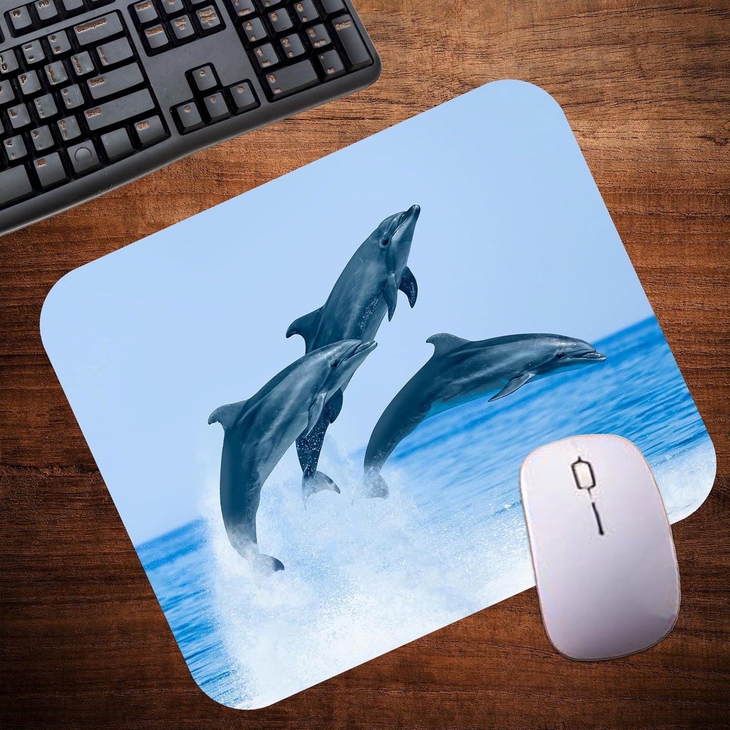 Coastal Shoreline Waves Sandy Beach Theme Mouse Pad Mat Mousepad for Desk Computer Laptop PC Gaming Home or Office Gift (Jumping MP19)