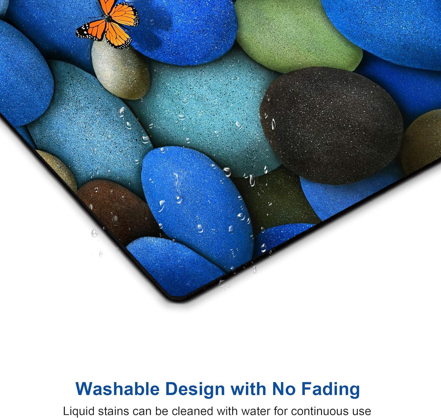 Pebbles and Butterfly Mouse pad Personalized Computer Mouse Pads Office Decoration Accessories Gift Non-Slip Rubber Mousepad for Laptop