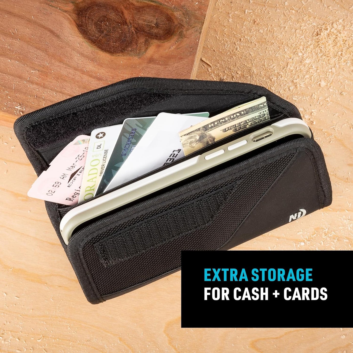 Nite Ize Clip Case Sideways Universal Rugged Holster - Protective Holster for Men's & Women's Belts - Phone Utility Belt Pouch - Phone Accessories - X-Large, Black