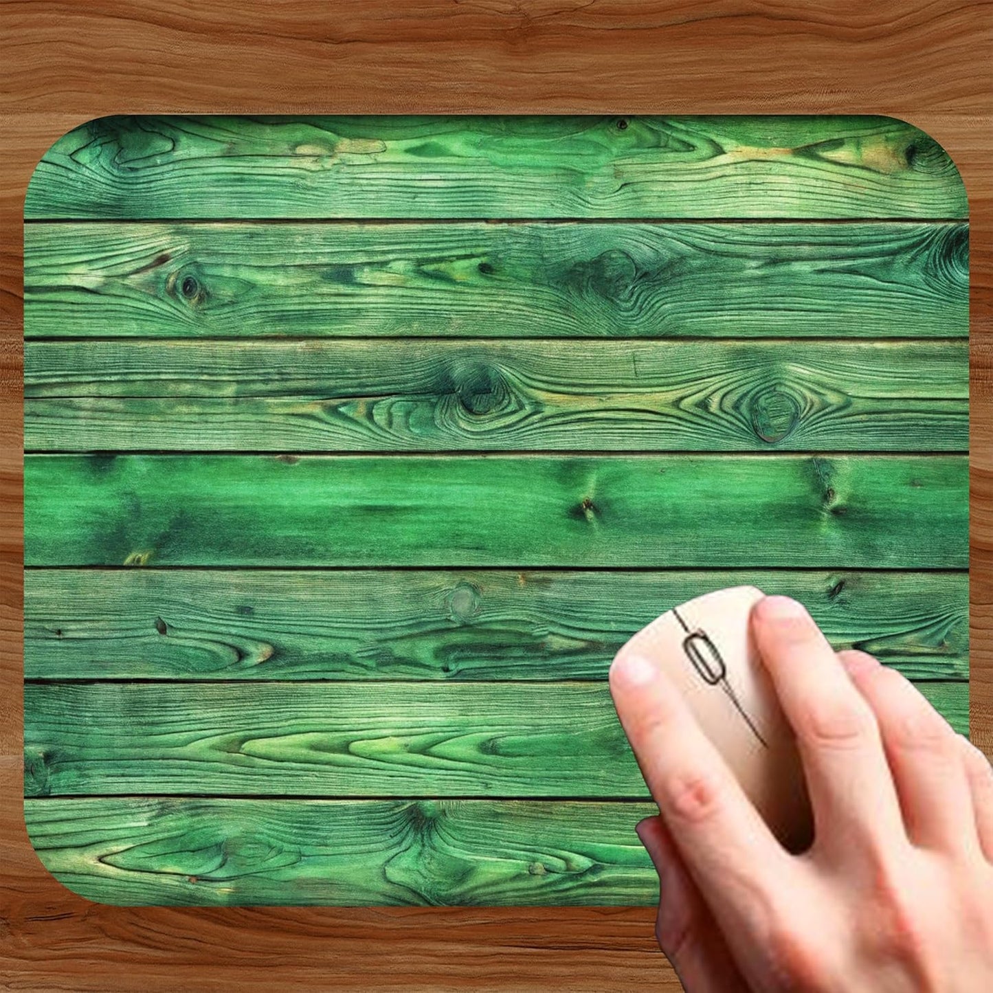 Green Wood Decorative Colorful Mouse Pad Mat Mousepad for Desk Computer Laptop PC Gaming Home or Office Gift (Green Wood MP28)