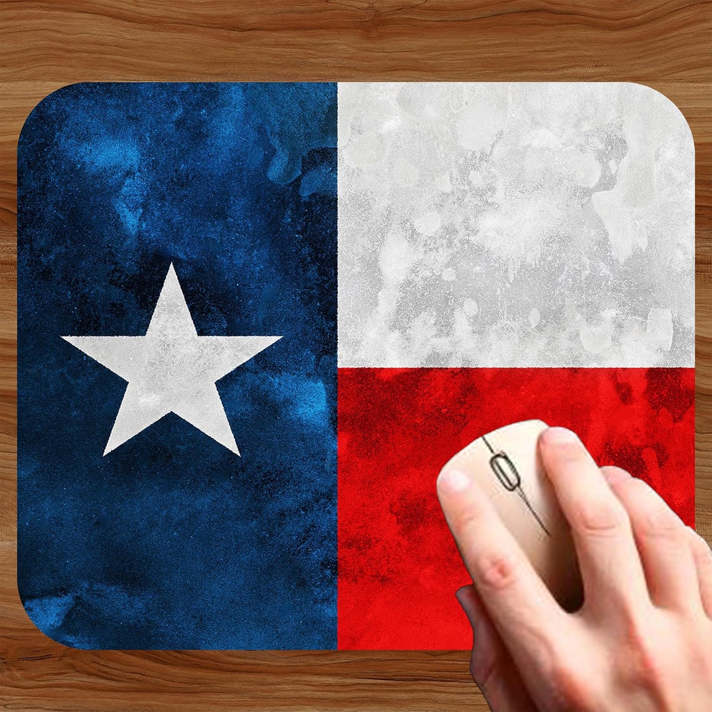 Texas State Flag Mouse Pad Mat Mousepad for Desk Computer Laptop PC Gaming Home or Office Gift for Texan TX (Rustic MP58)