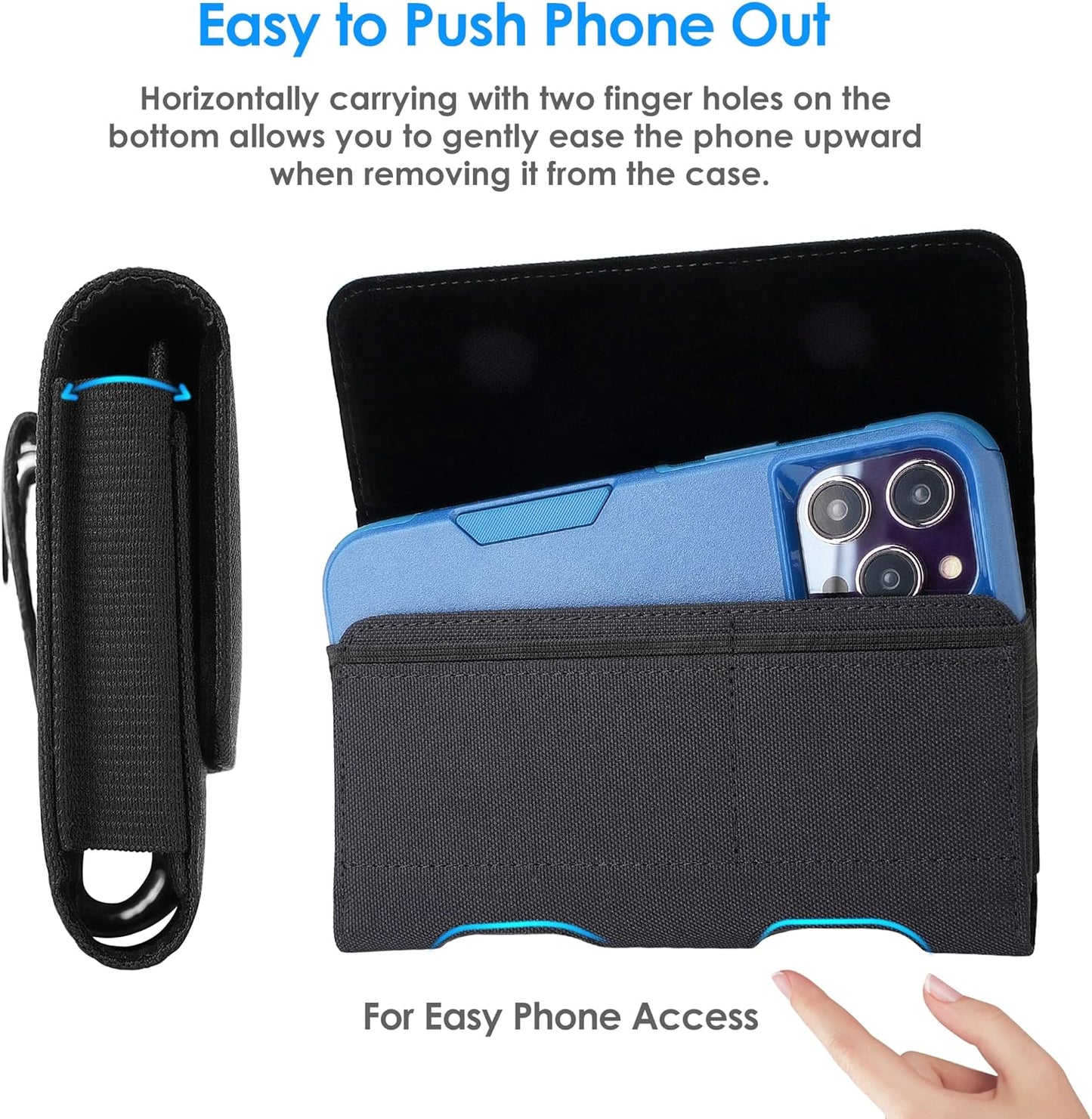 Mopaclle Nylon Cell Phone Holster for Samsung Galaxy S25 Ultra S24 Ultra,S23 Ultra,S22 Ultra, S21 Ultra,Note 20 Ultra A71 A23 A12 Moto G Stylus, Premium Phone Belt Holder with Belt Clip for Men