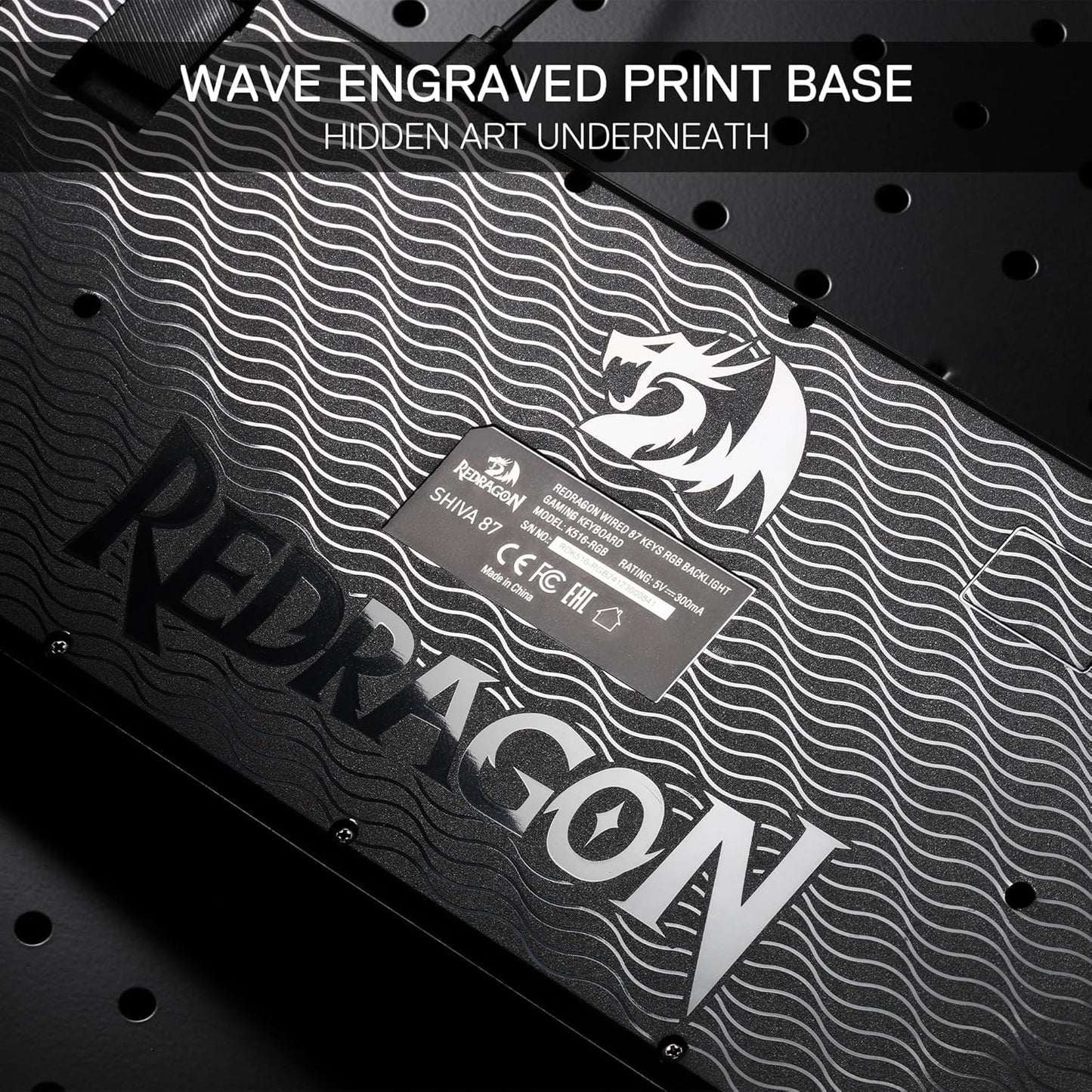 Redragon K516 Shiva TKL Wired RGB Membrane Gaming Keyboard, 87 Keys Mechanical-Feel Keyboard w/Smooth Linear Switch, On-Board Macro & Dedicated Multimedia Keys, 16.8M RGB Backlit, Software Supported