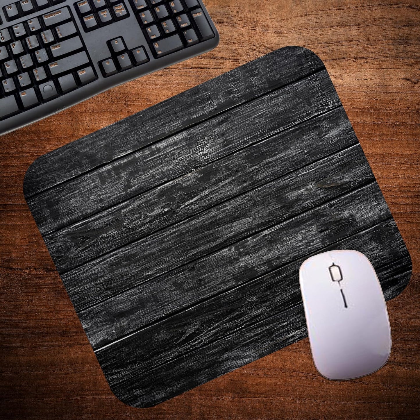 Decorative Colorful Mouse Pad Mat Mousepad for Desk Computer Laptop PC Gaming Home or Office Gift (Black Wood CB07)