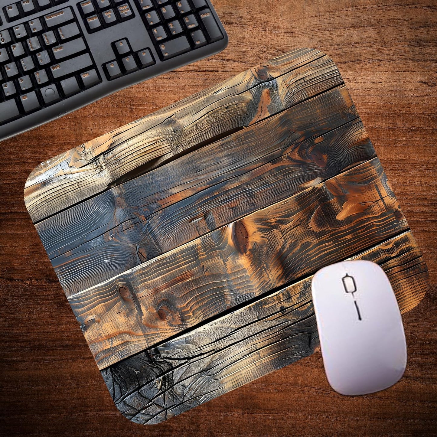 Rustic Wood Decorative Colorful Mouse Pad Mat Mousepad for Desk Computer Laptop PC Gaming Home or Office Gift (Rustic Wood MP54)