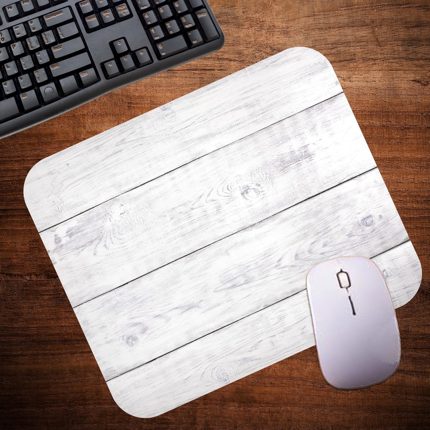 White Wood Decorative Colorful Mouse Pad Mat Mousepad for Desk Computer Laptop PC Gaming Home or Office Gift (White Wood MP67)