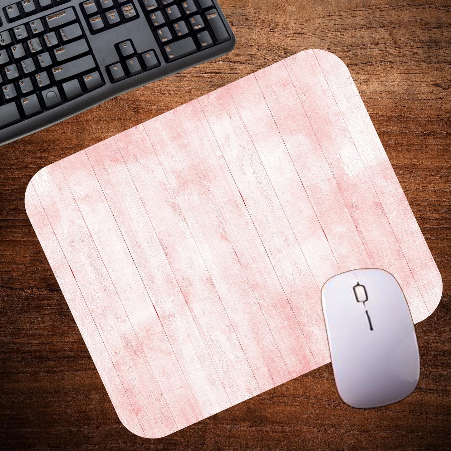 Pink Wood Decorative Colorful Mouse Pad Mat Mousepad for Desk Computer Laptop PC Gaming Home or Office Gift (Pink Wood MP45)