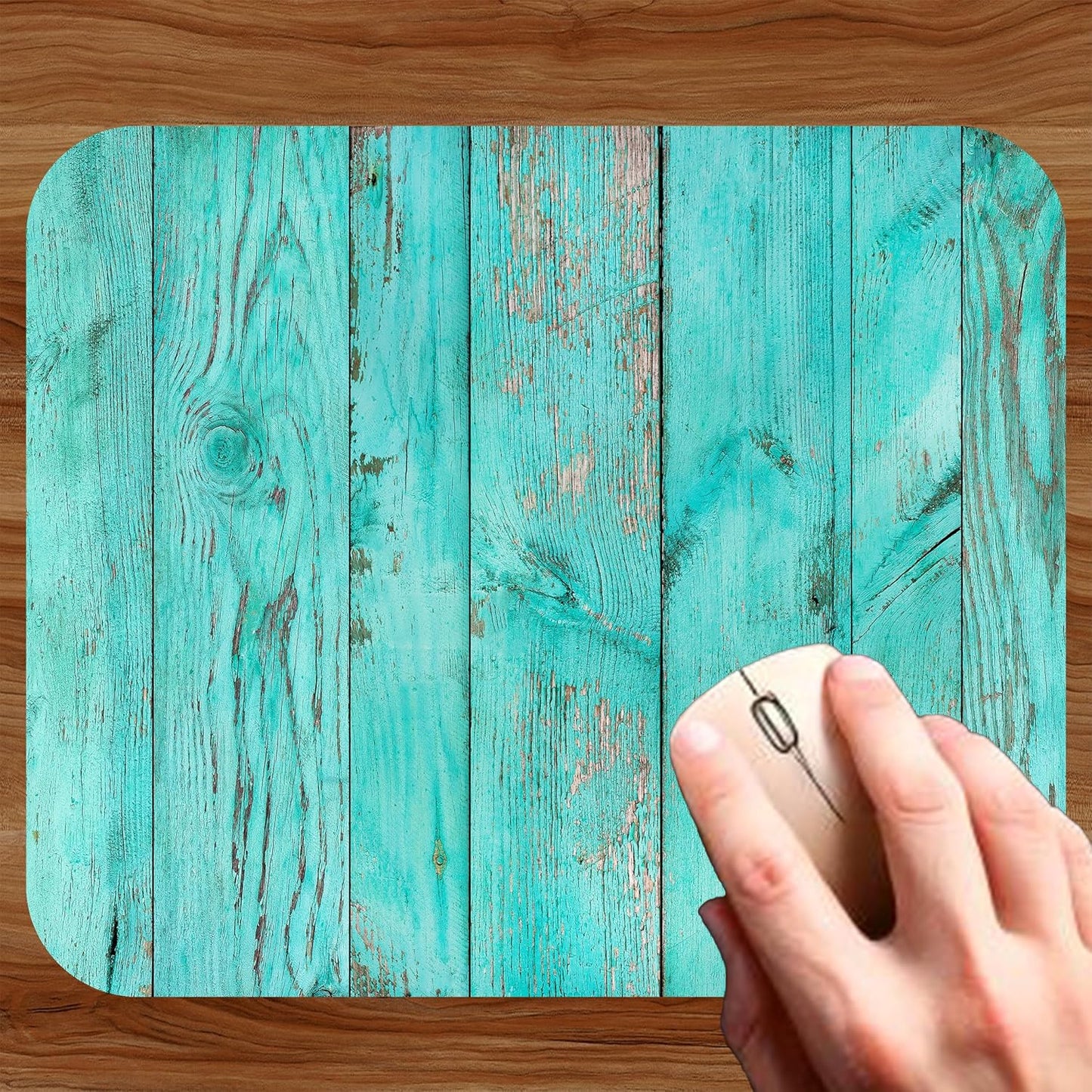 Decorative Colorful Mouse Pad Mat Mousepad for Desk Computer Laptop PC Gaming Home or Office Gift (Blue Aqua MP12)